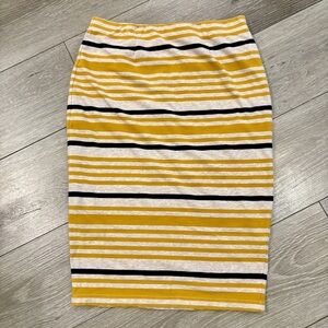Moussy Yellow and Black Striped Pencil Skirt Size 2